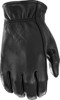 Highway 21 Louie Gloves Black Medium - Black leather riding gloves, Medium size