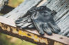 Highway 21 Louie Gloves Black Large - Premium black deer skin leather riding gloves, Large