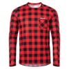 USWE Flannel Long Sleeve Off-Road Jersey Flame Red Small - Lightweight off-road jersey, Flame Red, Small