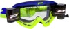3450 Yellow / Blue Riot Goggles - Clear Lens w/ Roll-Off System