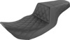 Saddlemen Step-Up Seat Full Lattice Stitch Black For Harley FLHX FLHR - 2-up seat, full lattice stitch For Harley FLHX FLHR