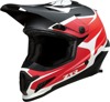 Z1R Rise Flame Helmet Matte Red/White/Black 2XL - MX helmet with flame graphic in 2XL size