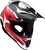 Z1R Rise Flame Helmet Matte Red/White/Black 2XL - MX helmet with flame graphic in 2XL size