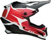 Z1R Rise Flame Helmet Matte Red/White/Black 2XL - MX helmet with flame graphic in 2XL size