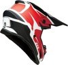 Z1R Rise Flame Helmet Matte Red/White/Black 2XL - MX helmet with flame graphic in 2XL size