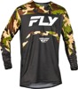 Fly Racing Rayce Bicycle Jersey Black/Camo Large - Long sleeve stretch bicycle jersey, Large, Black/Camo