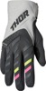 Thor Women's Spectrum Gloves Charcoal/Light Gray M - MX gloves with padded palm, touchscreen enabled