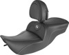 Saddlemen Roadsofa Carbon Fiber Seat Black For Harley FLH/FLHR/FLHX - One-piece seat with backrest For Harley Touring models