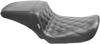 Le Pera Kickflip Seat Double Diamond Black For 06-17 HD Dyna