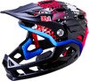 Kali Maya Punk Child Full Face Bicycle Helmet Blue/White/Red/Black - Modular child bicycle helmet, Maya model, Punk graphic Kali Maya Punk Child Full Face Bicycle Helmet Blue/White/Red/Black - Modular child bicycle helmet, Maya model, Punk graphic