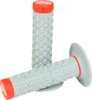 Renthal Dual Compound MX Grips Red Gray Soft/Firm Comfort Diamond - Soft/firm dual compound grips in red/gray