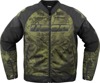 ICON Overlord3 Magnacross Jacket 2XL Dark Gray/Black/Green - Men's sport jacket with D3O protection