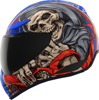 ICON Domain Revere Helmet - L, Blue/Red/White - Full-face helmet with FRP shell