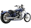 3" Chrome Slip On Exhaust - For 07-17 Harley FXST/B/C FLSTC FXCW/C