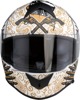 Z1R Warrant Sombrero Helmet White/Black/Gold L - Full face helmet with drop-down sun visor