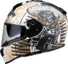 Z1R Warrant Sombrero Helmet White/Black/Gold L - Full face helmet with drop-down sun visor