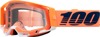 100% Racecraft 2 Goggles Clear Lens Coral Orange Adult - Premium off-road goggles with clear lens, adult size