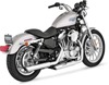 3" Twin Slash Cut Chrome Slip On Exhaust - 04-13 Harley Sportster XL