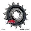JT 15T-525 Front Sprocket w/ Rubber Damper Steel For 98-08 Kawasaki ZX600G ZZR600