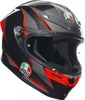 AGV K6 S Slashcut Helmet 2XL Gray Black Red Full Face Unisex - Full face helmet, 2XL, Gray/Black/Red, Unisex