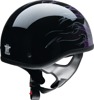 Z1R CC Beanie Hellfire Helmet - Large, Gloss Purple - Half face helmet with Hellfire graphic