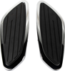 Swept Driver Floorboards Chrome/Black - For Shadow Aero Spirit Phantom - Click Image to Close