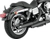 Twin Slash Black 3" Slip On Exhaust - For 91-17 Harley FXD