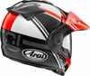 Arai XD-5 Cosmic Helmet 2XL Gloss Red/White/Black - Dual sport helmet with peak and visor.