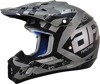 AFX FX-17 Attack MX Helmet Matte Black Frost Gray XL - Vented MX helmet, Matte Black/Frost Gray, XL