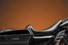 Stubs Cafe Pleated Vinyl Solo Seat - Black - For 08-22 Harley Touring