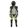 Men's Apex V1 RR Leather One-Piece Race Suit HiViz/Grey Large