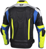 Men's Apex V1 Leather Armored Riding Jacket Blue/HiViz Small