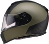 Z1R Warrant Carbon Helmet Green/Black 2XL - Full face helmet with drop-down sun visor