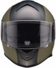 Z1R Warrant Carbon Helmet Green/Black 2XL - Full face helmet with drop-down sun visor