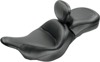 Touring Smooth Vinyl 2-Up Seat Black w/Backrest - For Kawasaki Vulcan Nomad/Voyager Touring Smooth Vinyl 2-Up Seat Black w/Backrest - For Kawasaki Vulcan Nomad/Voyager