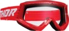 Thor Youth Combat Racer Goggles White Red Clear Lens Unisex - Youth motocross goggles with clear lens and red accents