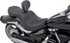 Mild Stitched Vinyl 2-Up Seat Black Low w/Backrest - For 09-15 Yamaha Raider