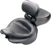 Mustang Wide Vintage 2Pc Seat Black w/ Backrest For 87-07 Honda VT1100 Shadow