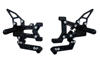 2011-2013 Ducati Panigale Driven Adjustable TT Rearsets - Black / Black 2011-2013 Ducati Panigale Driven Adjustable TT Rearsets - Black / Black