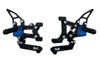 2011-2013 Ducati Panigale Driven Adjustable TT Rearsets - Black / Blue 2011-2013 Ducati Panigale Driven Adjustable TT Rearsets - Black / Blue
