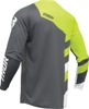 Thor Youth Sector Checker Jersey Gray Green Medium - Youth pullover jersey, Gray/Green, size Medium
