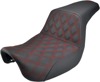 Step-Up Lattice Stitched 2-Up Seat Black/Red Gel - For 06-17 Dyna Step-Up Lattice Stitched 2-Up Seat Black/Red Gel - For 06-17 Dyna