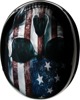 Z1R Vagrant USA Skull Half Helmet XL Black Unisex - XL USA Skull half helmet with drop-down sun visor