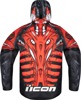 ICON Airform Manik'R Jacket Men's 2XL Black/Red - Men's hooded riding jacket, 2XL Black/Red