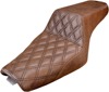 Step-Up Lattice Stitched 2-Up Seat Brown - For 05-20 Harley XL w/ 3.3 gal tank Step-Up Lattice Stitched 2-Up Seat Brown - For 05-20 Harley XL w/ 3.3 gal tank