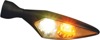 Kuryakyn Micro Rhombus Front Right Light Chrome/Amber Satin Black