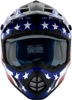 AFX FX-17 Flag Helmet 3XL Black/Blue/Red/White Unisex - 3XL MX helmet, Flag graphic, Black/Blue/Red/White