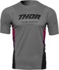 THOR Assist React Short-Sleeve Jersey Gray/Purple Men's Large - Performance MTB jersey, moisture wicking, men's size L
