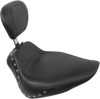 Studded Vinyl Solo Seat w/Backrest - For 00-15 Harley Softail Studded Vinyl Solo Seat w/Backrest - For 00-15 Harley Softail