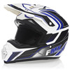 FMX N-600 Small Motocross Helmet, White & Blue, Double D Closure, DOT
